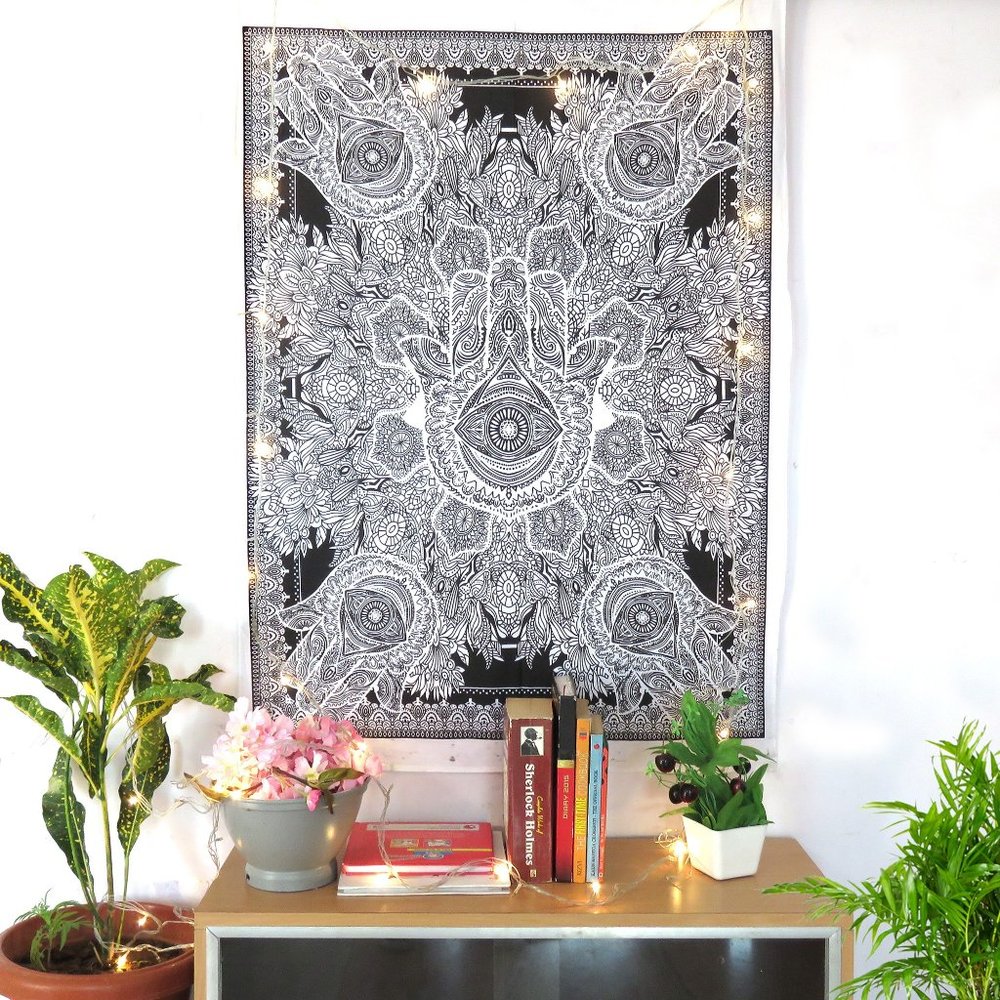 Hamsa Hand Boho Wall Poster Decor Small Tapestries for Halloween